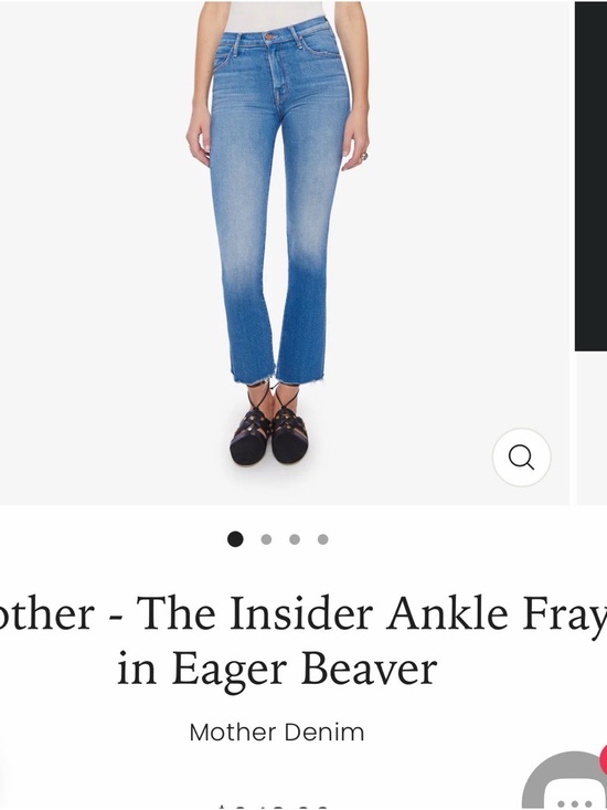MOTHER Denim - MOTHER The insider Ankle Fray Jeans - Light Blue